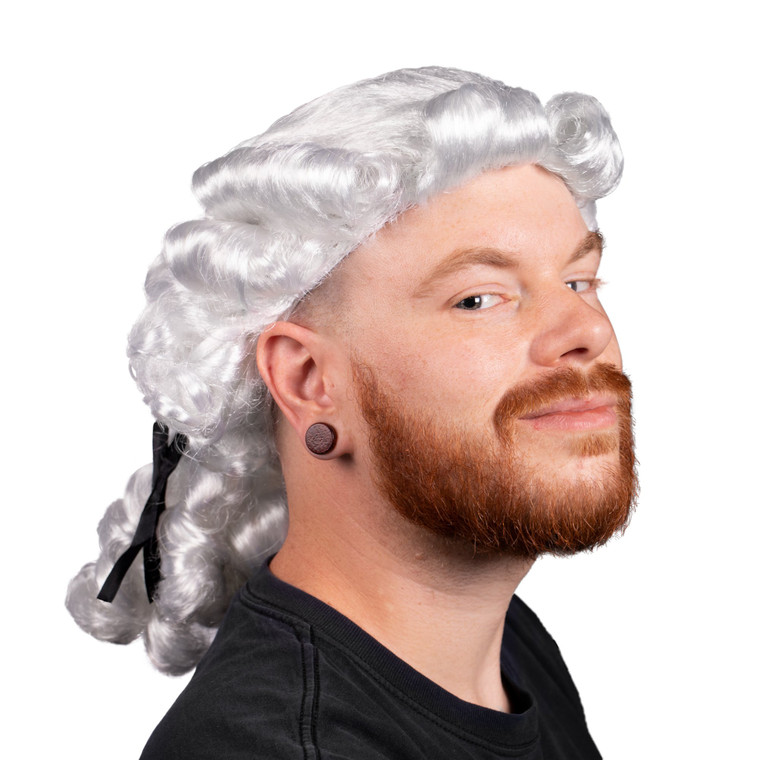 Colonial Powdered Wig, Adult Size MPHT-012 By Brybelly