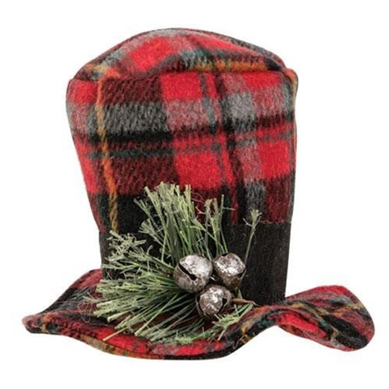 Red Plaid Snowman Hat 3" X 5" GxD20023 By CWI Gifts