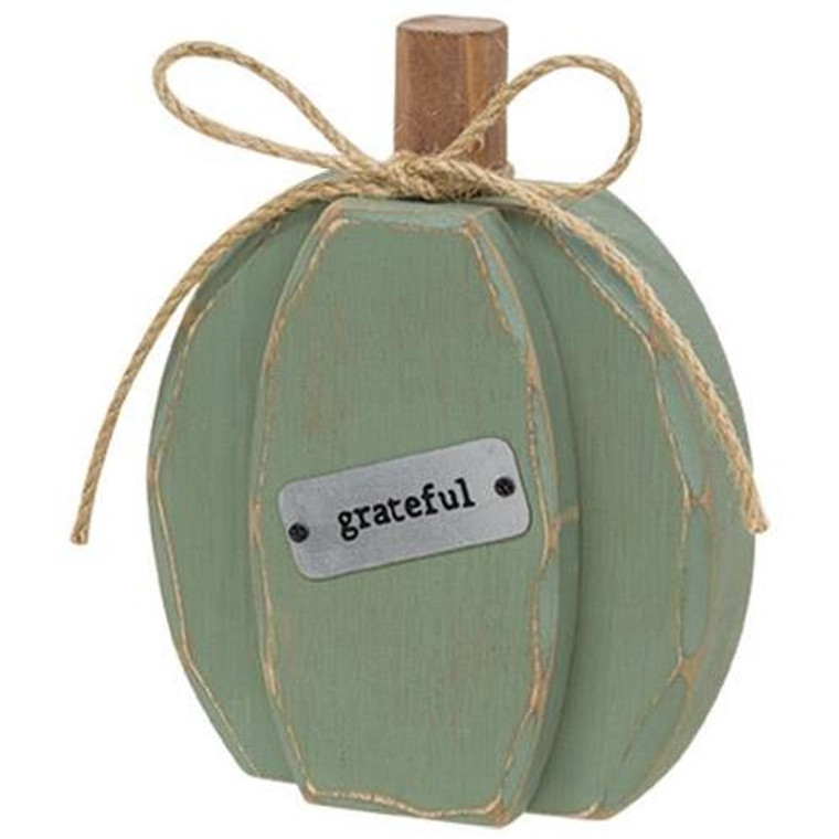Grateful Teal Chunky Pumpkin Sitter G90926 By CWI Gifts