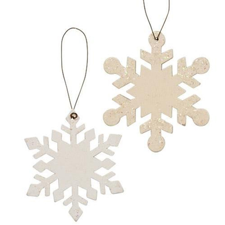 Wood Snowflake Ornament 2 Asstd. (Pack Of 2) G35028 By CWI Gifts