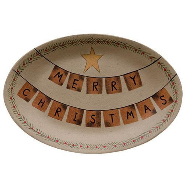 *Merry Christmas Garland Tray G32925 By CWI Gifts