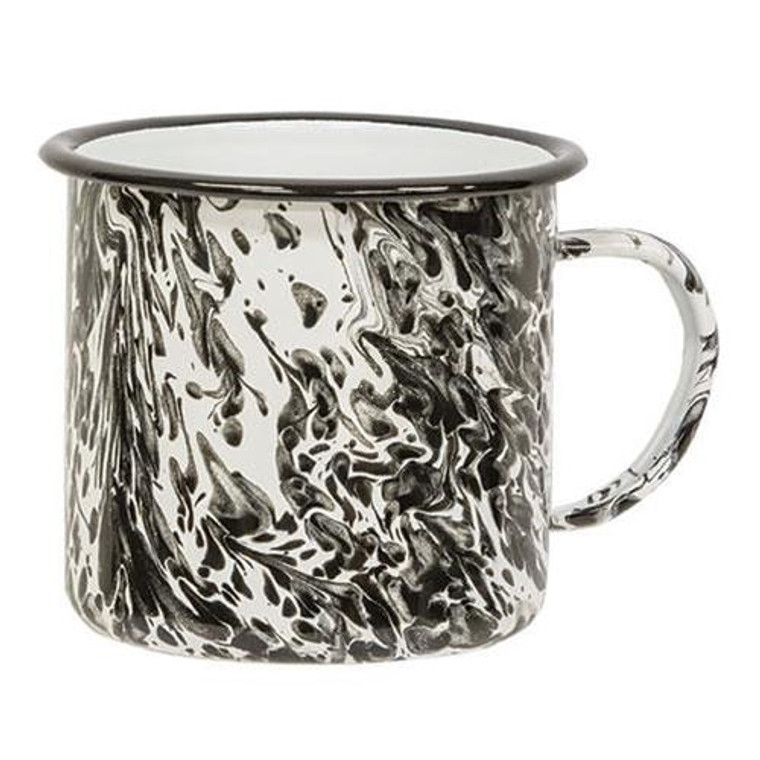 Black Splatter Enamel Soup Mug G2009BS By CWI Gifts