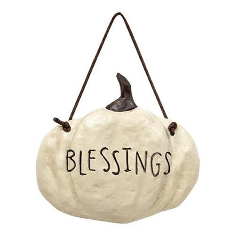 Resin Blessings Pumpkin Hanger G13161 By CWI Gifts