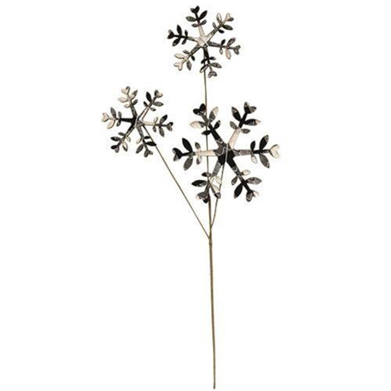 *Black & White Plaid Snowflake Pick 14" FISB79906 By CWI Gifts