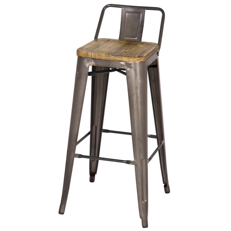 Metropolis Low Back Bar Stool, (Set Of 4) 938537-GM By New Pacific Direct