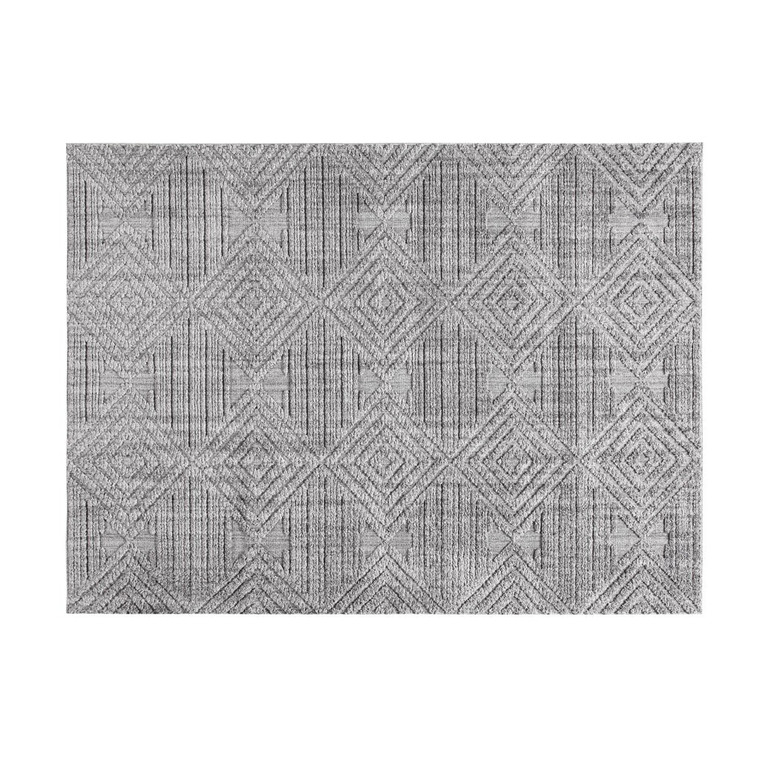 Olliix Charlotte 100% Polyester Terni Geo Gray Indoor Area Rug By Madison Park MP35-7184