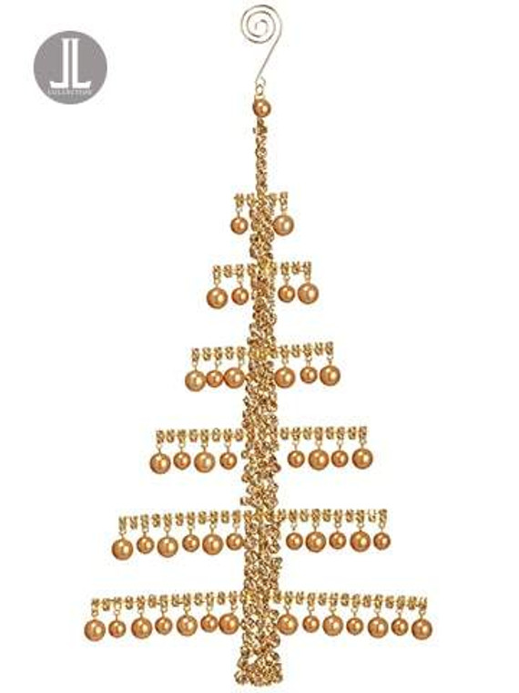 13" Rhinestone Tree Ornament Amber Gold (Pack Of 6) XN0111-AM/GO By Silk Flower