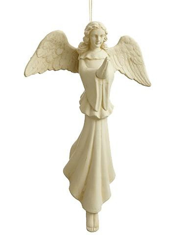 10.5" Praying Angel Ornament Antique Beige (Pack Of 2) XM0398-BE/AT By Silk Flower