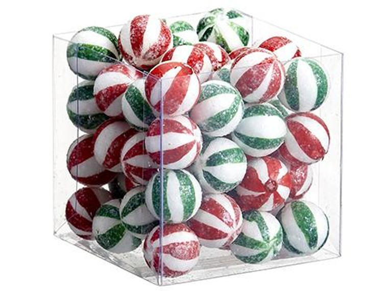 3"H X 3"W X 3"L Peppermint Candy Assortment (56 Ea/Acetate Box) Red Green (Pack Of 12) XAZ491-RE/GR By Silk Flower