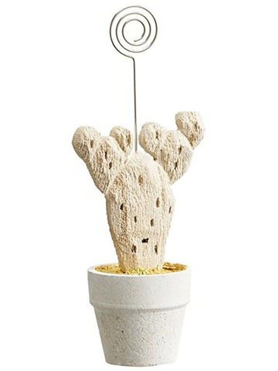 5.5" Bunny Ear Cactus Namecard Holder Natural Beige (Pack Of 6) XAT577-NA/BE By Silk Flower