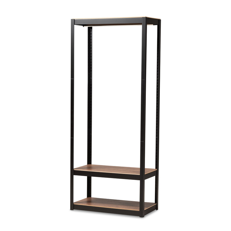 Baxton Studio Elton Modern And Contemporary Black Finished Metal 3-Shelf Free-Standing Closet Storage Organizer 3SBH0408195-Black-Shelf