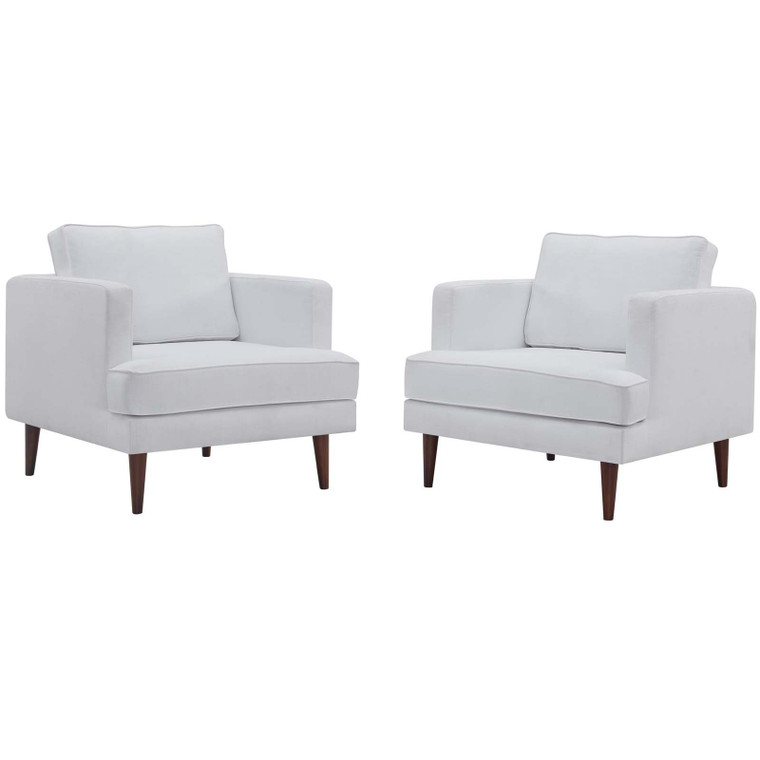 Agile Upholstered Fabric Armchair Set Of 2 EEI-4079-WHI By Modway