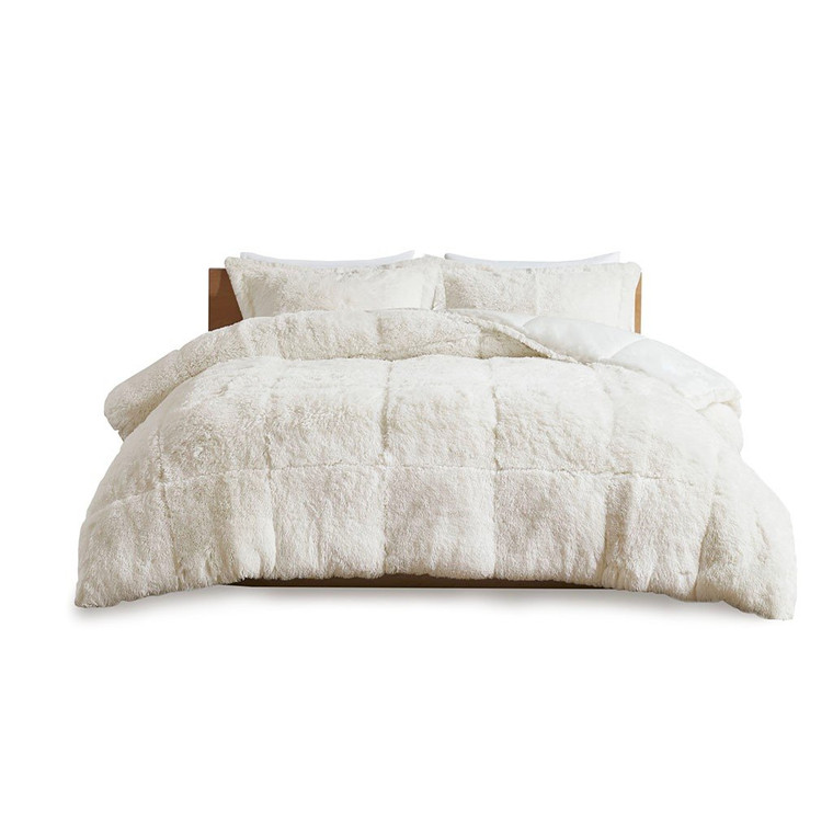 Olliix Intelligent Design Malea Shaggy Faux Fur Comforter Set - Full/Queen ID10-1700
