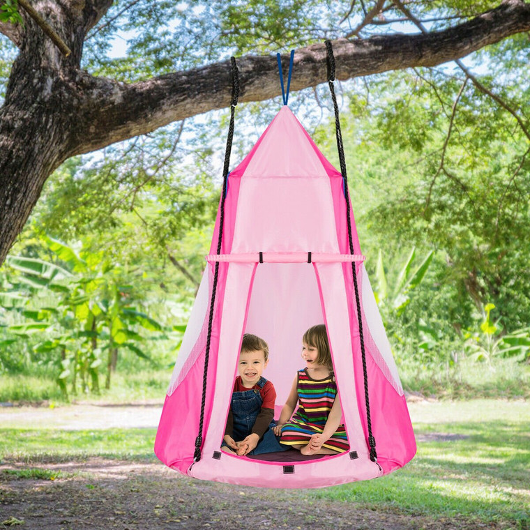 Kids Hanging Chair Swing Tent Set-Pink SP37081PI