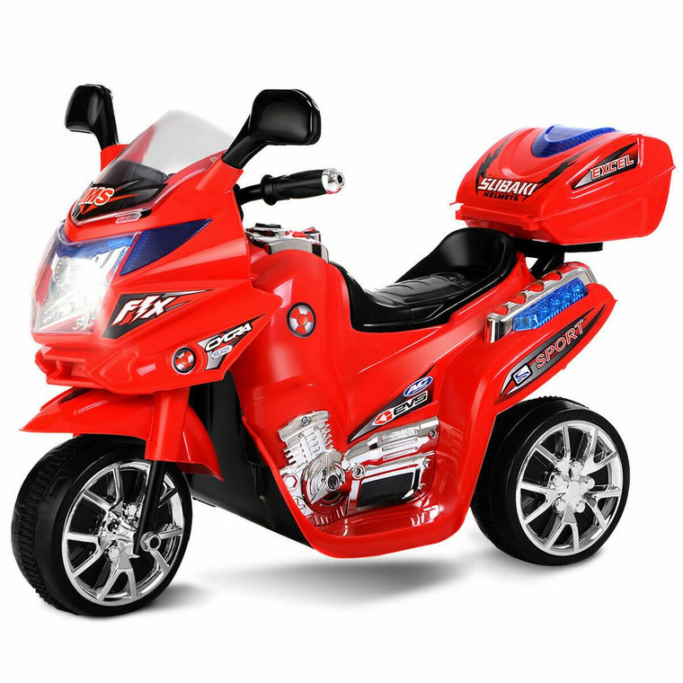 20-Day Presell 3 Wheel Kids Ride On Motorcycle 6V Battery Powered Electric Toy Power Bicyle New-Red TY327423RE