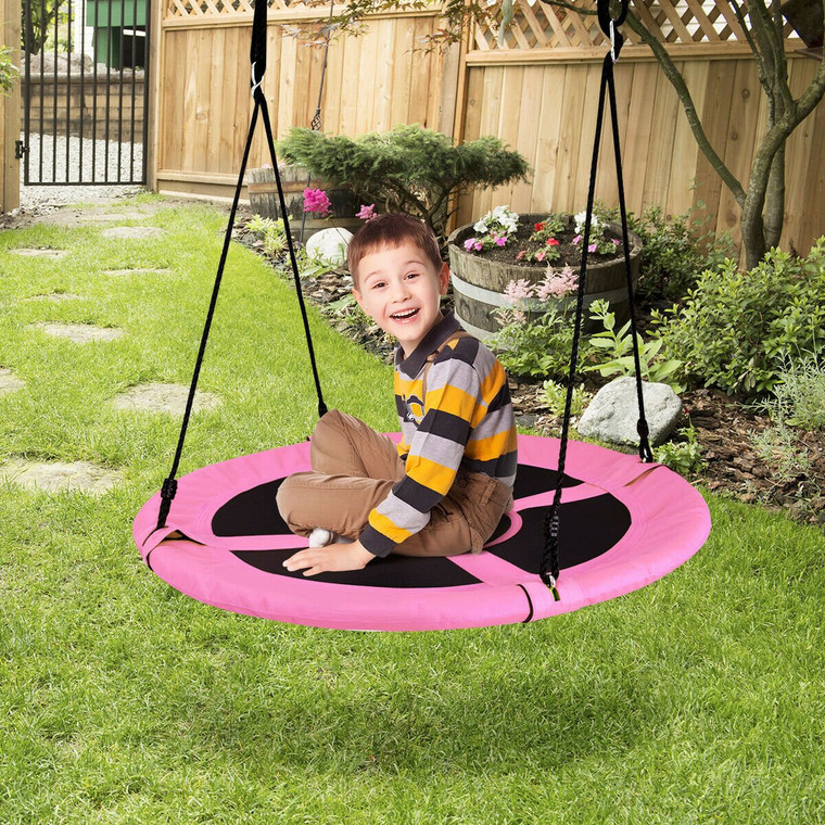 40" Flying Saucer Tree Swing Indoor Outdoor Play Set-Pink SP36638FS