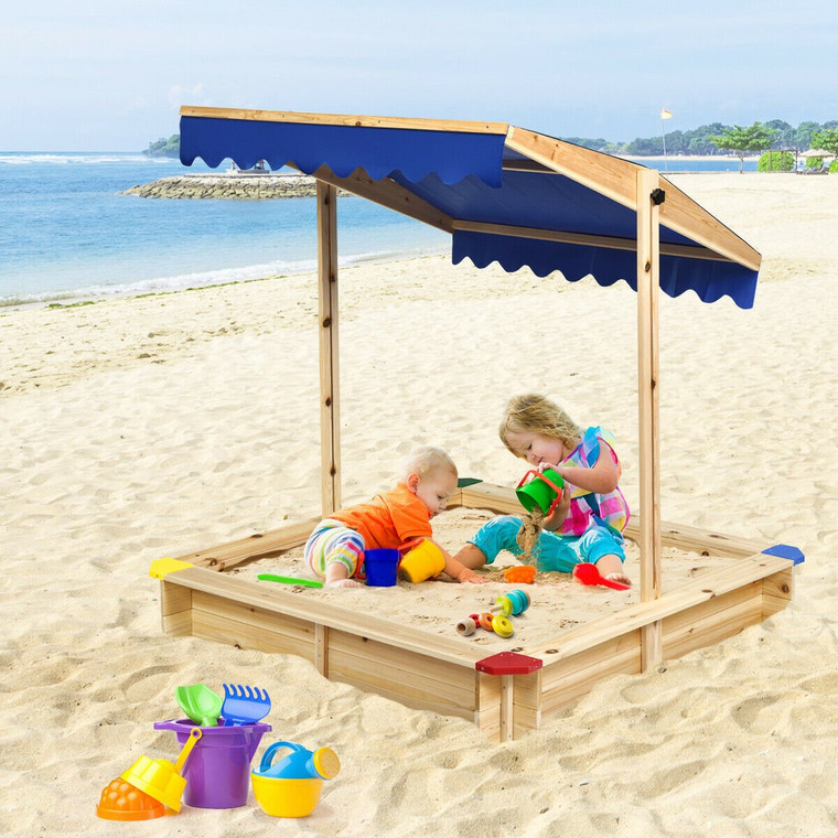 Kids Outdoor Playset Wooden Sandbox OP70112