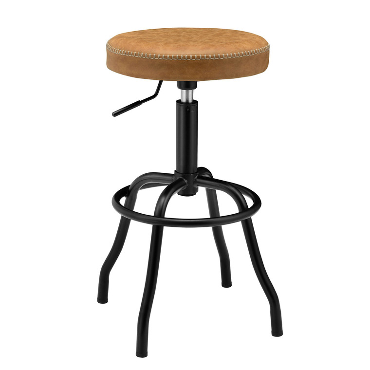 Eaton Pu Leatgher Gaslift Backless Swivel Bar Stool 9300042-309 By New Pacific Direct