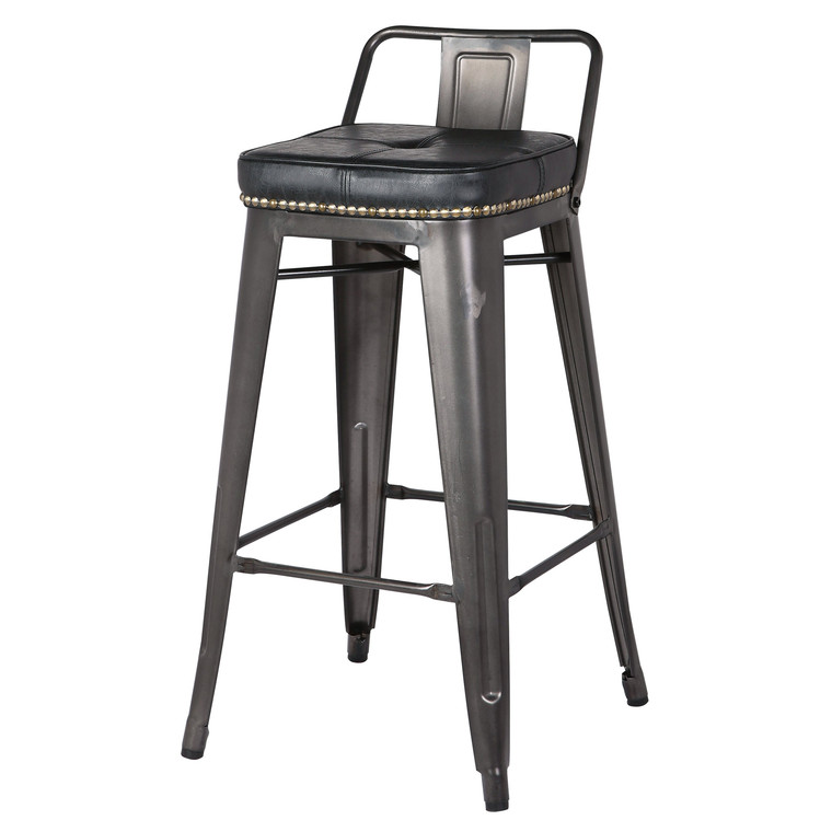 Metropolis Pu Leather Low Back Counter Stool, (Set Of 4) 9300032-240 By New Pacific Direct