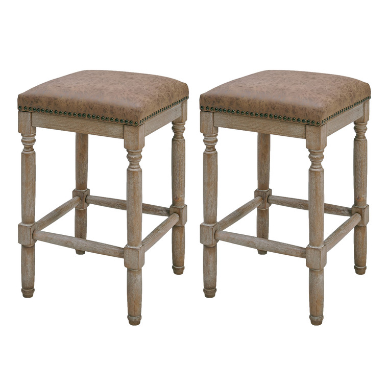 Ernie Pu Counter Stool, (Set Of 2) 3900056-NCE By New Pacific Direct