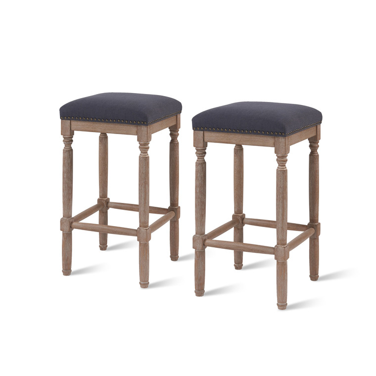 Ernie Fabric Counter Stool, (Set Of 2) 3900052-393 By New Pacific Direct