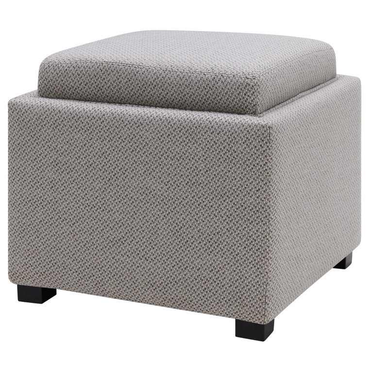 Cameron Square Fabric Storage Ottoman With Tray 1900163-410 By New Pacific Direct