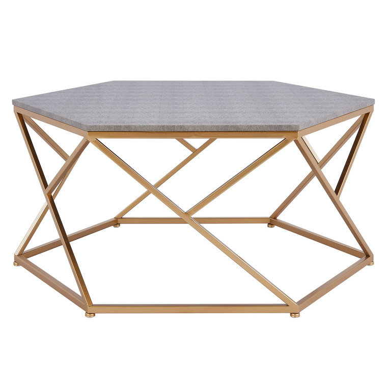 Cressa Hexagon Faux Shagreen Coffee Table 1600044 By New Pacific Direct