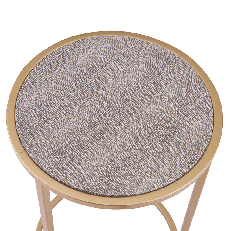 Anza Set Of 2 Round Faux Shagreen Nesting End Table 1600038 By New Pacific Direct