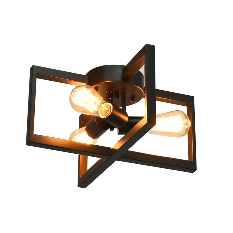 Flush Mount Geometric Metal 3-Lights Ceiling Lamp EP24540US