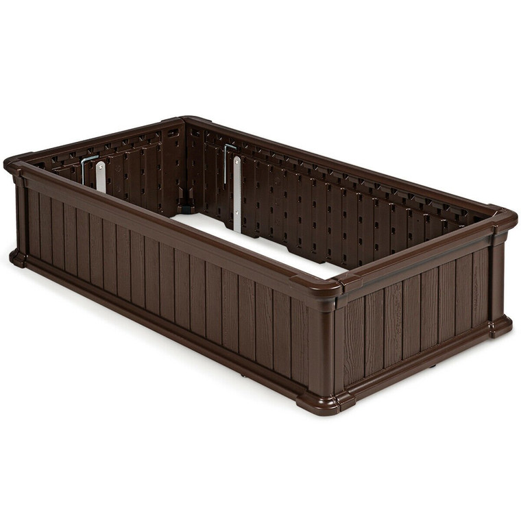 48" X 24" Raised Garden Bed Rectangle Plant Box-Brown OP70322BN