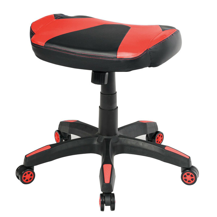 Multi-Use Footrest Swivel Height Adjustable Gaming Ottoman Footstool Chair-Red HW64010RE
