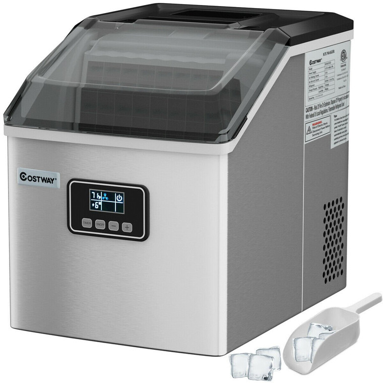48 Lbs Stainless Self-Clean Ice Maker With Lcd Display EP24525US