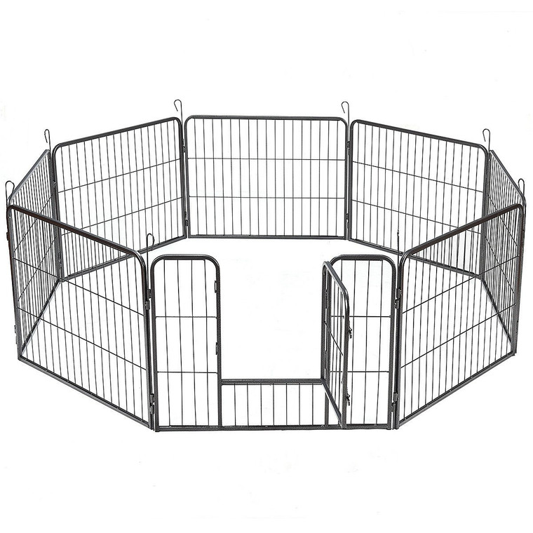 8 Metal Panel Heavy Duty Pet Dog Safety Gate Playpen-24" PS7110