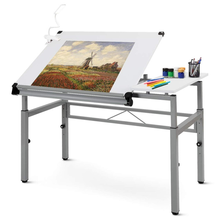 Adjustable Art Craft Drawing Drafting Desk With Dual Top HW58323