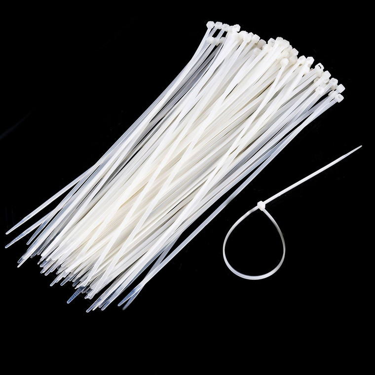 1000 Pcs 12" Nylon Plastic Self Lock Cable Loop Ties Wire-White TL29255WH