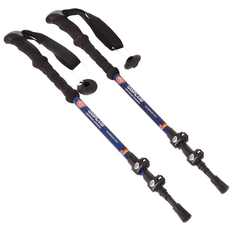 Pair 2 Trekking Walking Hiking Sticks-Blue OP3085BL