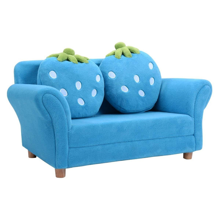 Bl/Pi Kids Strawberry Armrest Chair Sofa-Blue HW54190BL