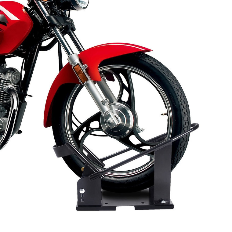Motorcycle Wheel Chock Cradle Scooter Bike Stand Lift Mount Trailer AT4777BK