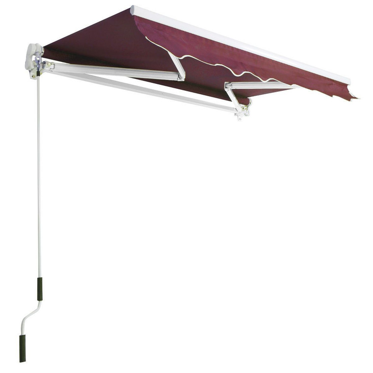 Manual Patio 8.2'Ã-6.5' Retractable Deck Awning Sunshade Shelter Canopy Outdoor-Burgundy OP2673BUG