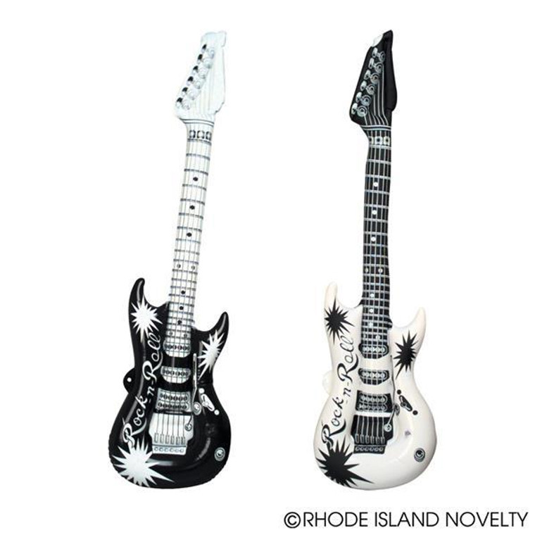 42" White And Black Guitar Inflate INGUIBL By Rhode Island Novelty