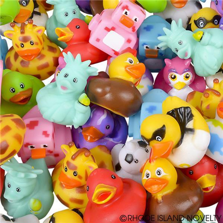 Assorted 2" Rubber Duckies 72Pcs/Can RDAST72 By Rhode Island Novelty