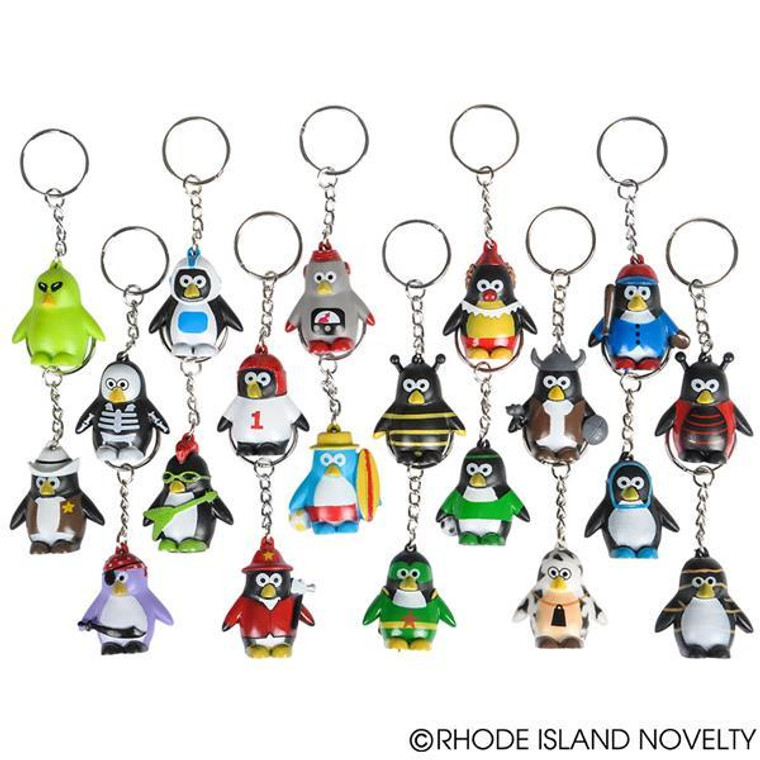 1.5" Collectable Penguin Keychains (20Pc/Un) KCCOLPE By Rhode Island Novelty