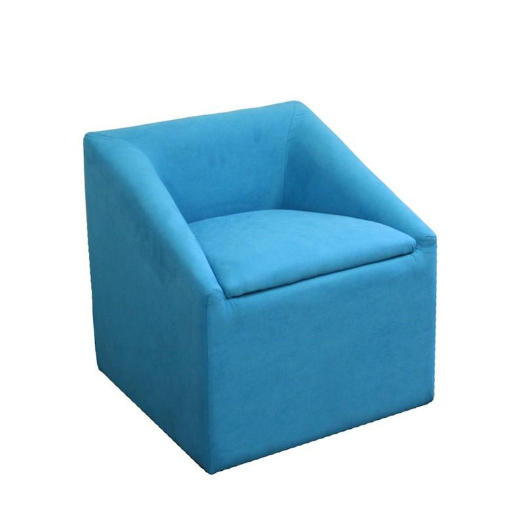 Ore International 20.75 Inch Sky Blue Accent Chair With Storage Hb4429