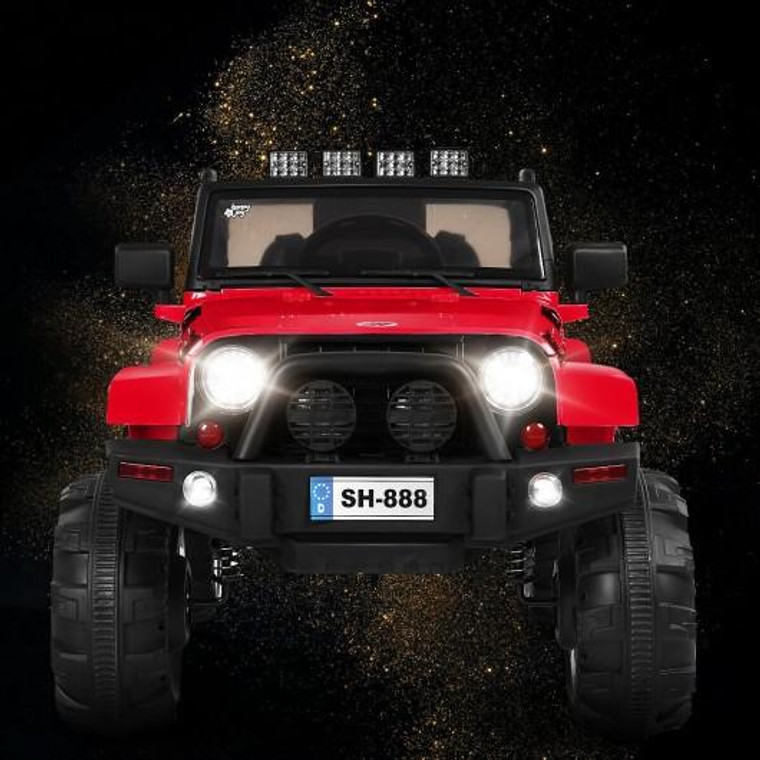 12V Kids Remote Control Riding Truck Car With Led Lights-Red TY327440RE+