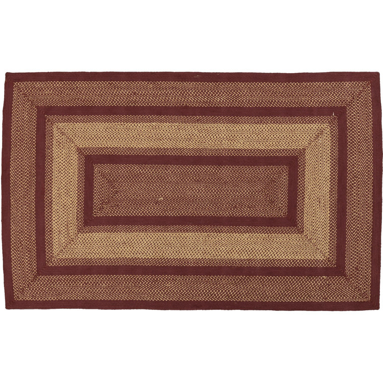 Burgundy Red Primitive Jute Rug Rect 60X96 63006