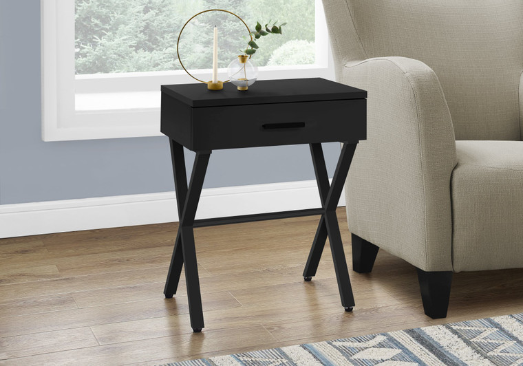 Monarch Accent Table - 24"H - Black - Black Metal I 3605