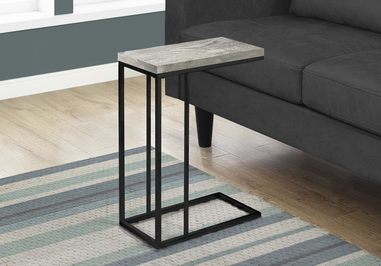 Monarch Accent Table - Grey Reclaimed Wood-Look - Black Metal I 3404