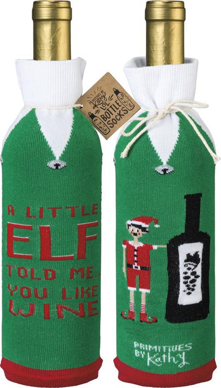 Bottle Cover - A Little Elf - Set Of 6 (Pack Of 4) 100972 By Primitives By Kathy