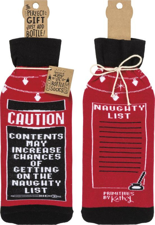 Bottle Cover - Naughty List - Set Of 6 (Pack Of 4) 100988 By Primitives By Kathy