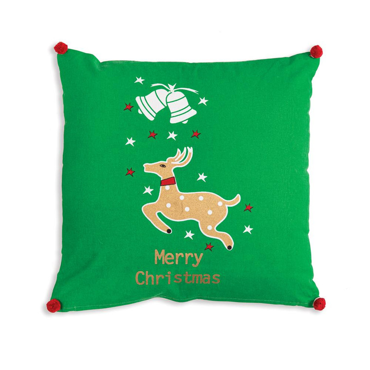 CTW Home Merry Christmas Reindeer Cotton Throw Pillow 780083
